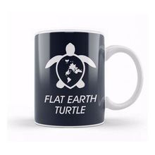 Humuts Porselen Beyaz Flat Earth Turtle Kupa Bardak