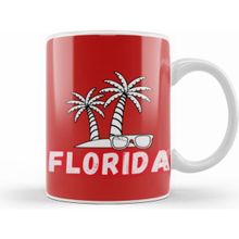 Humuts Porselen Beyaz Florida Love Vintage Retro Rainbow Kupa Bardak