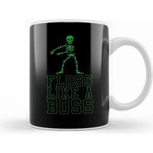 Humuts Porselen Beyaz Flossing Floss Like A Boss Skeleton Kupa Bardak