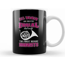Humuts Porselen Beyaz Instrument Musician French Horn Heart Music Gift All Are Created Equal Funny Hornists Kupa Bardak