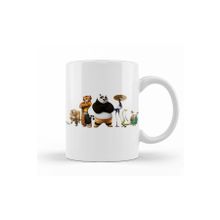 Humuts Porselen Beyaz Kung Fu Panda Friends Kupa Bardak