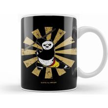 Humuts Porselen Beyaz Kung Fu Panda Retro Japanese Kupa Bardak