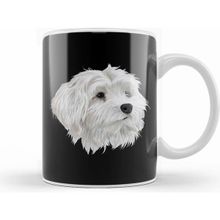 Humuts Porselen Beyaz Maltese Dog 01 Kupa Bardak