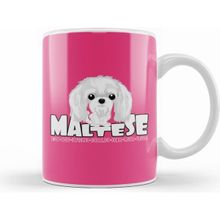 Humuts Porselen Beyaz Maltese Dog 02 Kupa Bardak