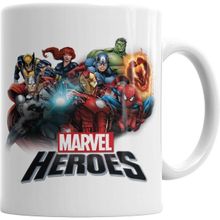 Humuts Porselen Beyaz Marvel Heroes Kupa Bardak