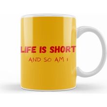 Humuts Porselen Beyaz Mask Life Is Short And So Am I Kupa Bardak