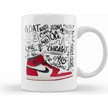 Humuts Porselen Beyaz Michael Jordan The Goat Retro Black Kupa Bardak