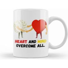 Humuts Porselen Beyaz Mind Heart And Mind Overcome All Kupa Bardak