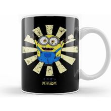 Humuts Porselen Beyaz Minion Retro Japanese Kupa Bardak