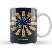 Humuts Porselen Beyaz Sly Cooper Retro Japanese Kupa Bardak
