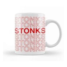 Humuts Porselen Beyaz Stonks Funny Meme Investing Stock Kupa Bardak