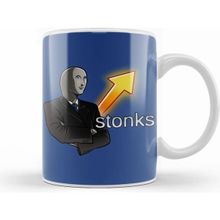 Humuts Porselen Beyaz Stonks Kupa Bardak