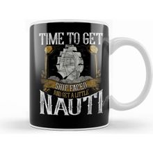 Humuts Porselen Beyaz Time To Get Ship Faced And Get A Little Nauti Pun Kupa Bardak