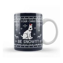 Humuts Porselen Beyaz Tintin May Your Christmas Be Snowy Knit Kupa Bardak