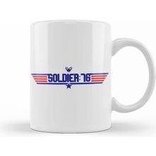Humuts Porselen Beyaz Topgun Soldier 76 Overwatch Kupa Bardak