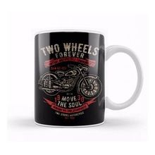 Humuts Porselen Beyaz Two Wheels Forever Motorcycle Community Kupa Bardak
