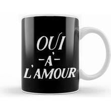 Humuts Porselen Beyaz Yes To Love French Slogan Oui A Lamour Kupa Bardak