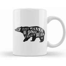 Humuts Retro Animal Bear I Just Want To Be Your Teddy Black Kupa