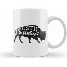 Humuts Retro Animal Buffalo Rustic And Vintage Black Kupa