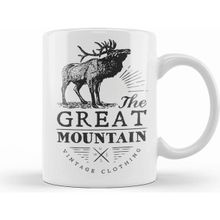 Humuts Retro Animal Stag Great Mountain Vintage Clothing Black Kupa
