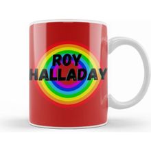 Humuts Roy Halladay Carton Art Baseball Gifts Vintage Retro Rainbow For Boys And Dad Kupa Bardak
