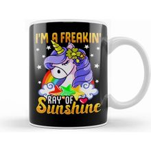 Humuts Sarcastic I M A Freakin Ray Of Sunshine Unicorn Kupa Bardak