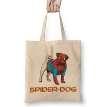 Humuts Spider Dog Pug Köpek Bez Kadın Günlük Çanta