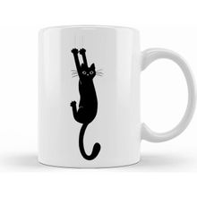 Humuts Yaramaz Kedi Black Cat Holding Kupa