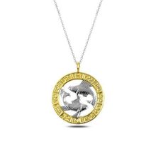 Huramarketing 925 Ayar Gold Balık Burcu Gümüş Kolye