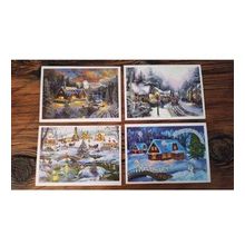 hureggo concept simli kış yılbaşı kartpostal seti 4'lü