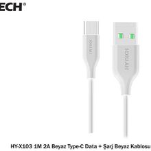 Hytech HY-X103 1M 2A Beyaz Type-C Data Kablo