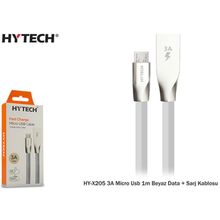 Hytech HY-X205 3A Micro Usb 1m Beyaz Data Şarj Kablosu
