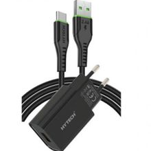 Hytech HY-XE26T Type-C Kablolu 2100MA Ev Şarj 11W + 2,4A Siyah Şarj Adaptör Seti