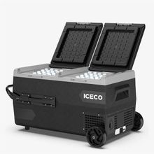Iceco K95D 12/24 V 95 lt Akülü Kablolu Çift Bölmeli Kompresörlü Tekerlekli Outdoor Dondurucu Oto Buzdolabı