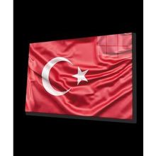 İdeal Glass Art Türk Bayrağı Kırmızı Cam Tablo