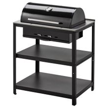 IKEA 30471447 Grillskar Paslanmaz Çelik Siyah 86x61 cm Kömürlü Barbekü