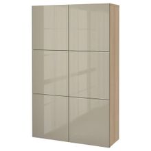 IKEA 49071623 Besta Ağartılmış Meşe Görünümlü Parlak Cila Bej Dolap Kombinasyonu