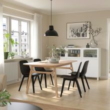IKEA 49388679 Bambu Antrasit Yemek Masası Takımı