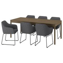 IKEA 79596931 Siyah Koyu Gri Yemek Masası Takımı