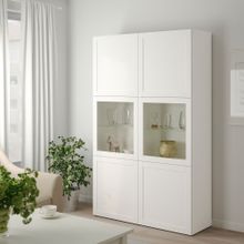 IKEA Besta 19059439 Beyaz-Şeffaf Cam Dolap