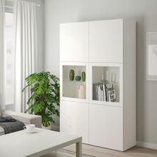 IKEA Besta 29059448 Beyaz-Şeffaf Cam Dolap