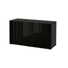 IKEA Besta 89324685 Venge-Parlak Cila Siyah Dolap
