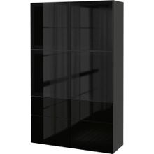 IKEA Besta 99195975 Venge-Parlak Cila Siyah Füme Cam Dolap