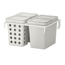 IKEA Hallbar Beyaz Açık Gri 42 lt Çöp Ayırma Çözümü