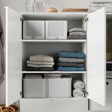 IKEA HEMMAFIXARE ayakkabı kutusu beyaz-gri
