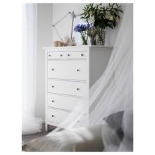 IKEA Hemnes Beyaz Vernik 108x130 cm 6 Çekmeceli Şifonyer