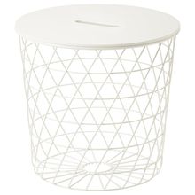 IKEA Kvıstbro Beyaz 44 cm Saklama Bölmeli Sehpa