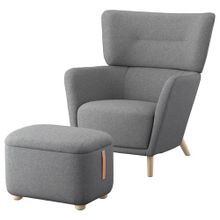 IKEA OSKARSHAMN Tibbleby Bej Gri Berjer ve Puf