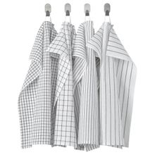 IKEA Rinnig - Koyu Gri / Beyaz - 4 Adet 45x60 cm Kurulama Bezi