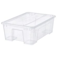 IKEA Samla Şeffaf 11 lt Kapaklı Kutu